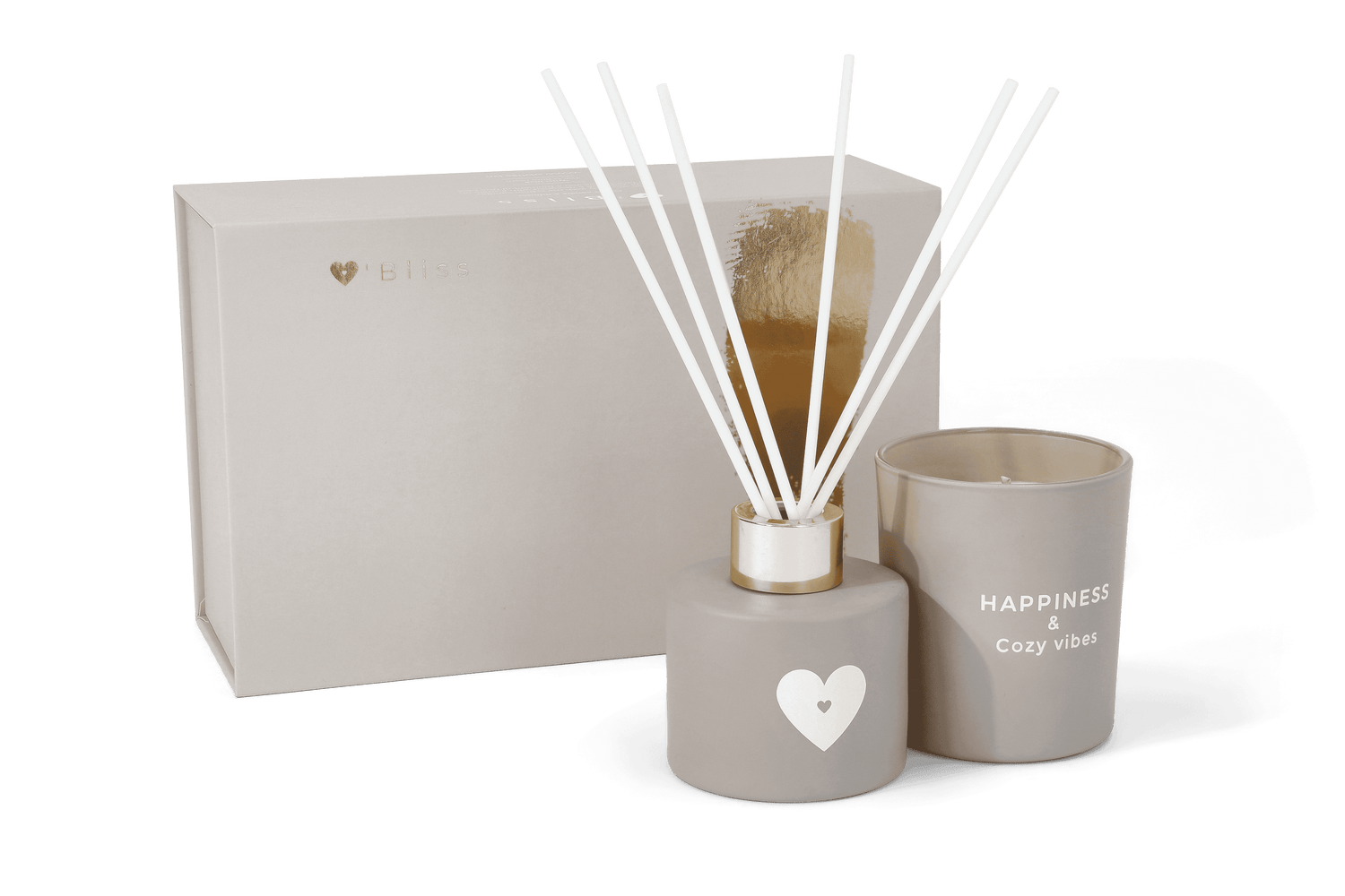 Candle &amp; diffuser giftset - Happiness &amp; cozy vibes