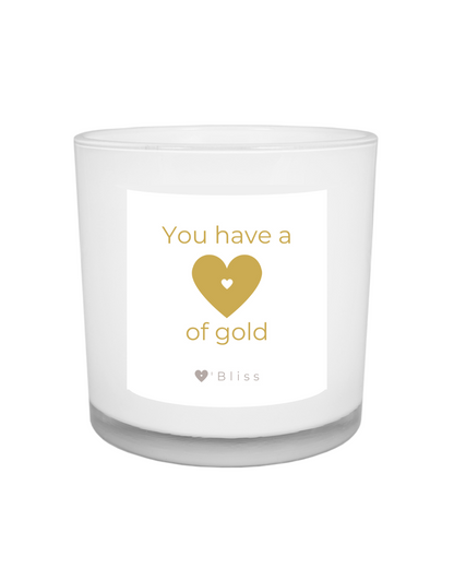 Heart of gold kaars - gold collection